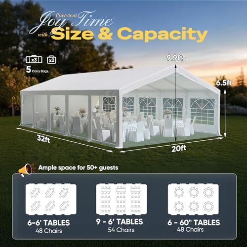 Premium 20x32 Reinforced Heavy Duty Party Tent with 5 Storage Bags, alternate view 3