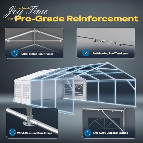 Premium 20x32 Reinforced Heavy Duty Party Tent with 5 Storage Bags, alternate view 4