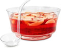 Premium Acrylic Punch Bowl with Ladle | 12”W x 6”H Clear Design Glass Like Quality & Durable Acrylic Bowls | 1.5