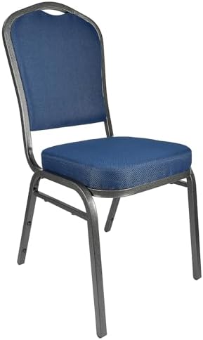 Premium Crown Back, Stacking Banquet and Event Chairs, with Padded Seats/Backs, Fully Assembled (2, Navy Blue