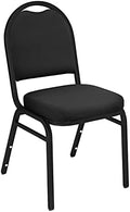 Premium Fabric Upholstered Stack Chair, Ebony Black Seat/Black Sandtex Frame