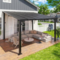 Premium Gazebo Aluminum Frame & Polycarbonate Panel, 12'x10', Black in Black