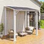 Premium Gazebo with Aluminum Frame & Polycarbonate Panel 8’x5’ White