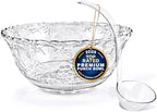 Premium Plastic Punch Bowl with Ladle, Fancy Disposable Punch Bowls for Parties, Holidays, Schools, Halloween
