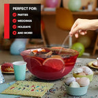 Premium Plastic Punch Bowl with Ladle, Fancy Disposable Punch Bowls for Parties, Holidays, Schools, Halloween, alternate view