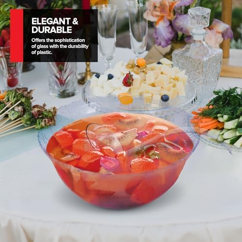 Premium Plastic Punch Bowl with Ladle, Fancy Disposable Punch Bowls for Parties, Holidays, Schools, Halloween, alternate view