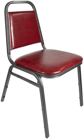 Premium Trapezoid Back, Stacking Banquet and Event Chairs, with Padded Seats/Backs, Fully Assembled (2, Burgundy