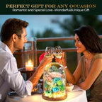Preserved Real Roses with LED Light in Glass Dome, Perfect Long-Lasting Birthday Gifts for Women, Moms, alternate view 2