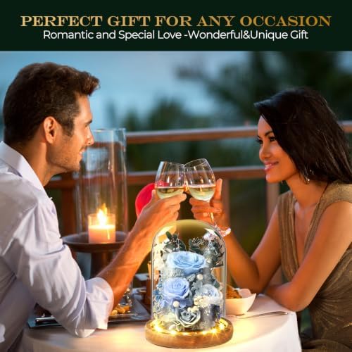 Preserved Rose in Glass Dome - Long-Lasting Flower Gift for Her | Perfect for Birthdays, Mother’s Day, and, alternate view 2