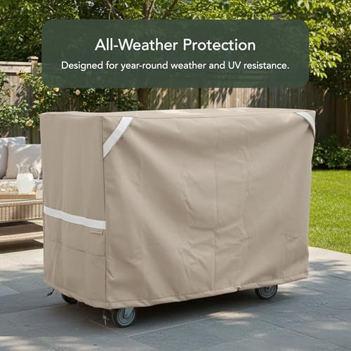 Prestige Serving Cart Cover, Polyester, 50W x 30D x 34H, Clay, alternate view 3