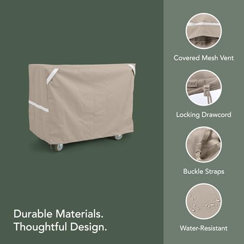 Prestige Serving Cart Cover, Polyester, 50W x 30D x 34H, Clay, alternate view 4