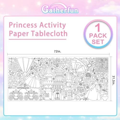 Princess Party Giant Coloring Poster - 31.5X 72 Inches - Versatile Classroom Wall Décor & Princess Birthday, alternate view 2