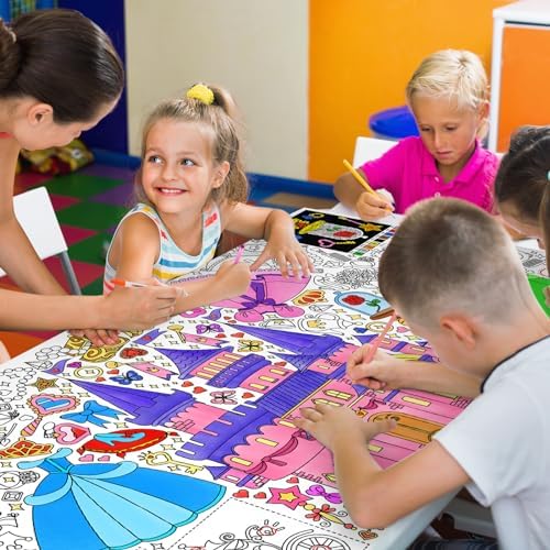 Princess Party Giant Coloring Poster - 31.5X 72 Inches - Versatile Classroom Wall Décor & Princess Birthday, alternate view 6