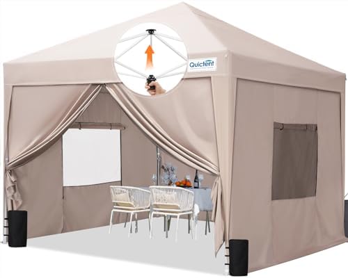 Privacy 8x8 Pop Up Canopy with 4 Sidewalls & Mesh Windows