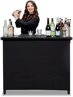 PRO Commercial Grade Portable Bar Table - Mobile Bartender Station for Events - Includes Black Skirt and Carry
