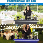 PRO Commercial Grade Portable Bar Table - Mobile Bartender Station for Events - Includes Black Skirt and Carry, alternate