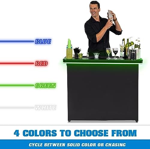 PRO Commercial Grade Portable Bar Table - Mobile Bartender Station for Events - Includes Black Skirt and Carry, alternate