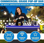 PRO Commercial Grade Portable Bar Table - Mobile Bartender Station for Events - Includes Black Skirt and Carry, alternate