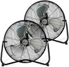 Pro High Velocity Floor Fan, 3 Speeds, Black, 20in, 2 Pack in Black