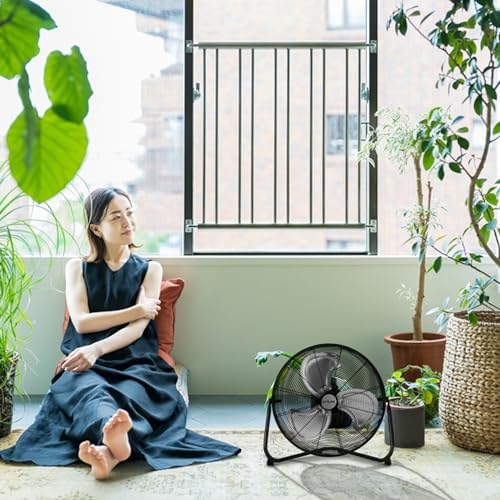 Pro High Velocity Floor Fan, 3 Speeds, Black, 20in, 2 Pack in Black, alternate view 2