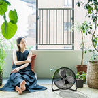 Pro High Velocity Floor Fan, 3 Speeds, Black, 20in, 2 Pack in Black, alternate view 2