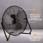 Pro High Velocity Floor Fan, 3 Speeds, Black, 20in, 2 Pack in Black, alternate view 5