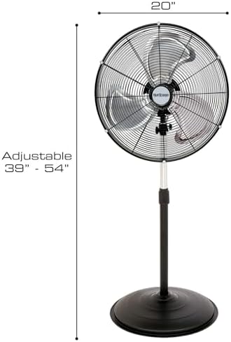 Pro High-Velocity Oscillating Metal Stand Fan, 20in, 2 Pack, alternate view 3