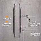 Pro High-Velocity Oscillating Metal Stand Fan, 20in, 2 Pack, alternate view 4