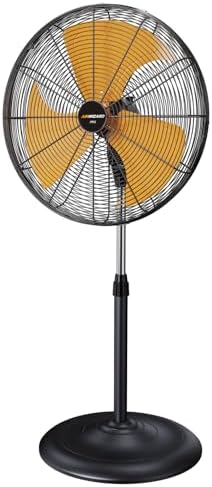 Pro Series 18 inch Oscillating High Velocity Pedestal Fan, 5400 CFM Industrial Metal Commercial Standing Fan