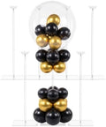 Pro Series Clear Acrylic Balloon Stand Kit Set of 6, 15.75 Inch Reusable Balloon Sticks Holder with Base, Party