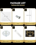 Pro Series Clear Acrylic Balloon Stand Kit Set of 6, 15.75 Inch Reusable Balloon Sticks Holder with Base, Party, alternate
