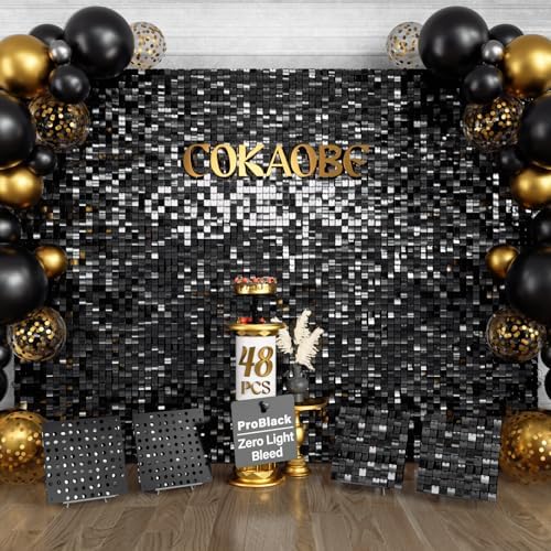 ProBlack Series Shimmer Wall Backdrop - 48Pcs Black