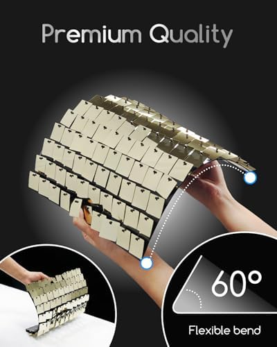 ProBlack Series Shimmer Wall Backdrop - 48Pcs Light Gold, alternate view 4