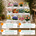PROLEE Flower Display Stand with 12 Buckets, Flower Stand Metal with Wheels, Flower Cart 3 Layers, Flower Stand, alternate