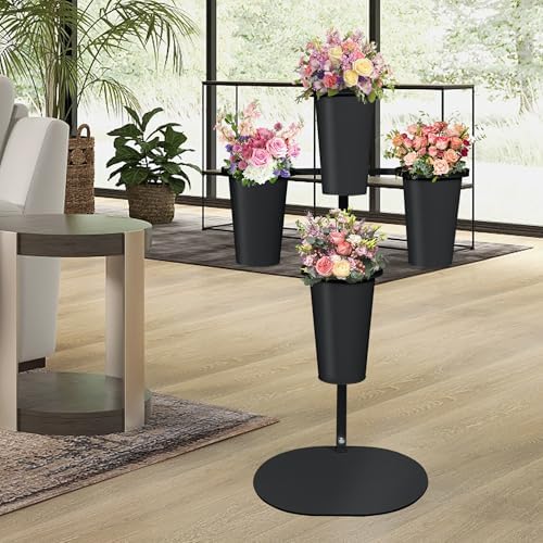 PROLEE Flower Display Stand with 4 Buckets, Flower Pot Stand, Flower Stand Metal, Florist Bouquet Shelf for, alternate view 7