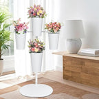 PROLEE Flower Display Stand with 4 Round Buckets, Flower Display Stand, Flower Stand Metal, Florist Bouquet, alternate view 2