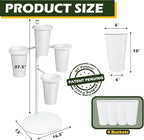 PROLEE Flower Display Stand with 4 Round Buckets, Flower Display Stand, Flower Stand Metal, Florist Bouquet, alternate view 3