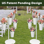 PROLEE Flower Display Stand with 4 Round Buckets, Flower Display Stand, Flower Stand Metal, Florist Bouquet, alternate view 4