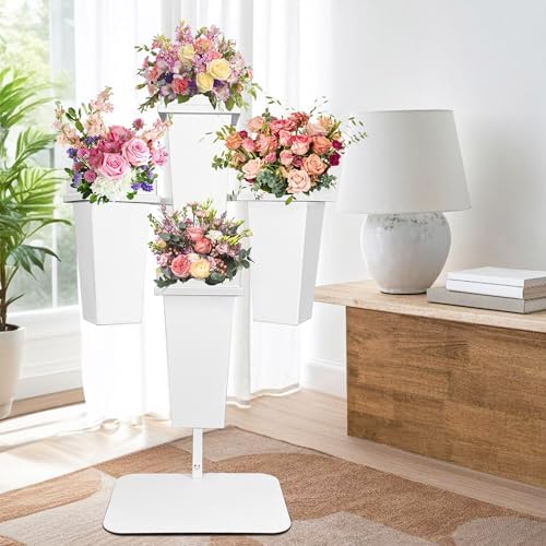 PROLEE Flower Display Stand with Buckets, Wedding Flower Cart Display Stand with Wheels, Flower Stand for, alternate view 2