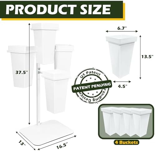 PROLEE Flower Display Stand with Buckets, Wedding Flower Cart Display Stand with Wheels, Flower Stand for, alternate view 3