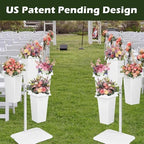 PROLEE Flower Display Stand with Buckets, Wedding Flower Cart Display Stand with Wheels, Flower Stand for, alternate view 4