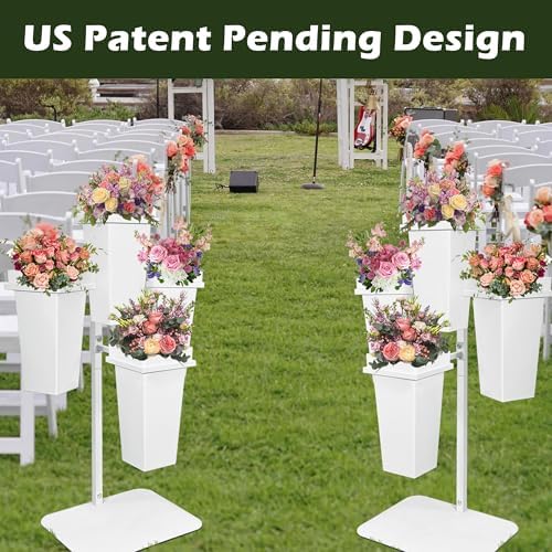 PROLEE Flower Display Stand with Buckets, Wedding Flower Cart Display Stand with Wheels, Flower Stand for, alternate view 4