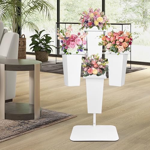 PROLEE Flower Display Stand with Buckets, Wedding Flower Cart Display Stand with Wheels, Flower Stand for, alternate view 7
