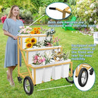 Prolee Flower Stand, Flower Cart with 12 Buckets, Flower Display Stand with Large Wheels, Flower Cart, Moving, alternate view