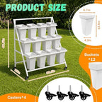 PROLEE Flower Stand with 12 Buckets, Flower Display Stand with Wheels, Flower Cart, Moving Florist Bouquet, alternate view 3