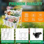 PROLEE Flower Stand with 12 Buckets, Flower Display Stand with Wheels, Flower Cart, Moving Florist Bouquet, alternate view 4