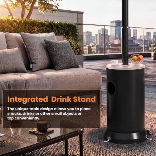 Propane Patio Heater for Outdoor, 2-in-1 Table Style, Double Layer Stainless Steel Burner, Durable Weatherproof, alternate