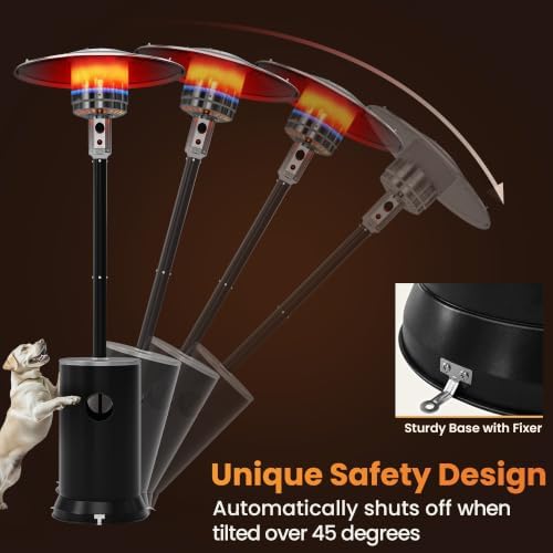 Propane Patio Heater for Outdoor, 2-in-1 Table Style, Double Layer Stainless Steel Burner, Durable Weatherproof, alternate