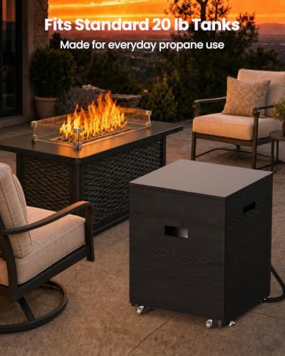 Propane Tank Cover Table, Slide-Out Tank Tray with 4 Wheels, alternate view 5