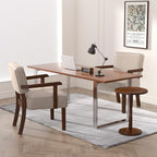 PU Leather Accent Chairs Set of 2, 2 Armchairs with Side Table in One Set in Faux Leather Beige, alternate view 4